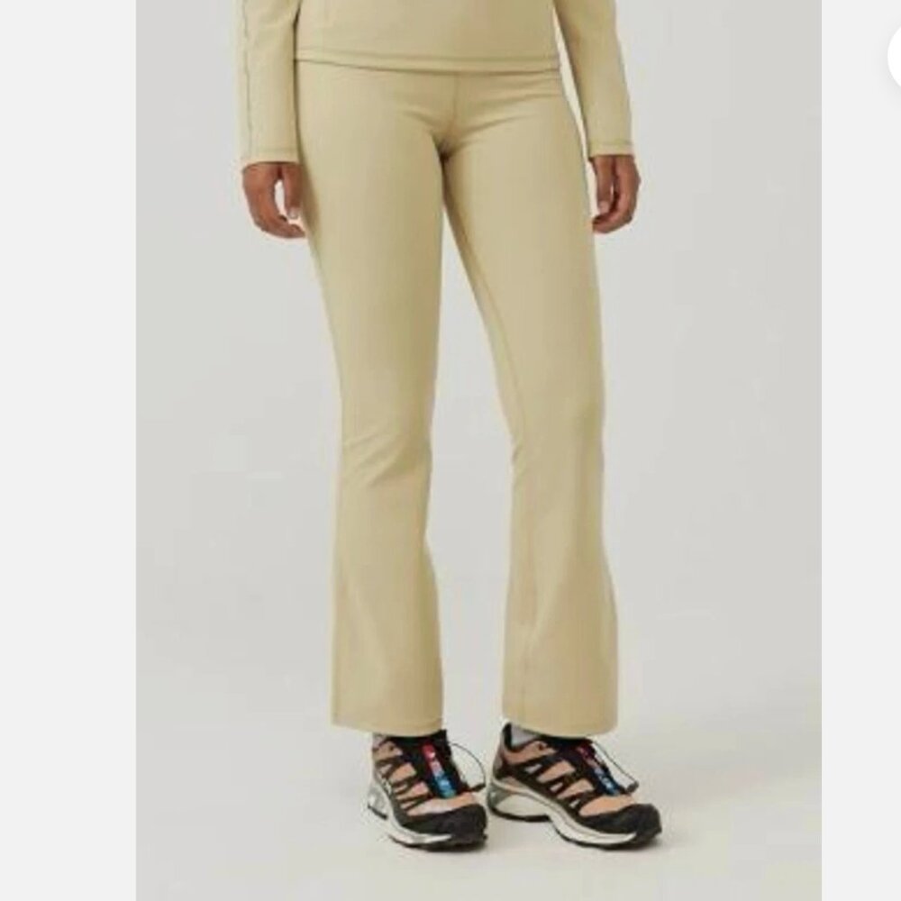 Outdoor Voices Frost Knit Flared Pants, Beige, Size S